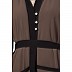 Front open abaya with black border- Brown 